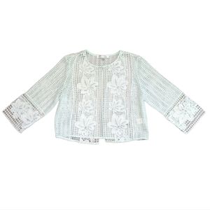 Chadwick's - Small blue Crocheted Cardigan 6/ small floral